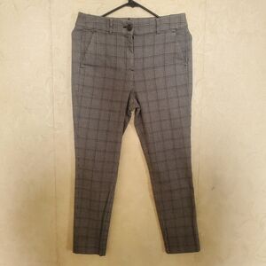 LOFT Women's Gray Plaid Skinny Pants